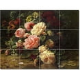 thumbnail image 1 of Ceramic Tile Mural-Jean Baptiste Robie Flowers Tile Mural Commercial Art. 21.25" w x 17" h using (20) 4.25 x 4.25 ceramic tiles, 1 of 3
