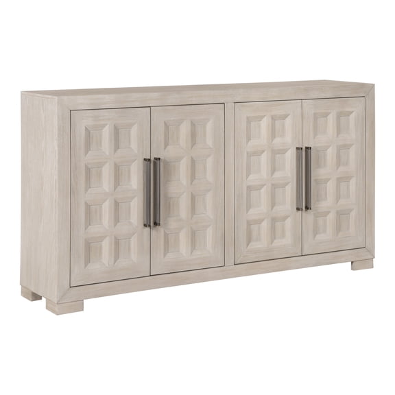 Furniture of America Direx Modern 66" 4-Door Solid Wood Sideboard, Tawny