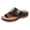 Black, variant on Orthopedic Sandals for Women Trendy Cutout Toe Ring Flip Flops with Arch Support Casual Low Wedge Slides Black Size 7.5