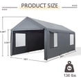 thumbnail image 4 of Abba Patio 12' x 20' Storage Shelter Tent, Outdoor Carport for Motorcycle, ATV, Bike or Garden Tools, Gray, 4 of 7
