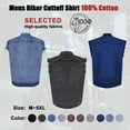thumbnail image 2 of Dream Apparel 3 Piece Men's Biker Cuttoff Vest Denim/Cotton Shirt with Vintage and Frayed Sleeveless Look 2 Front Pockets, 2 of 6