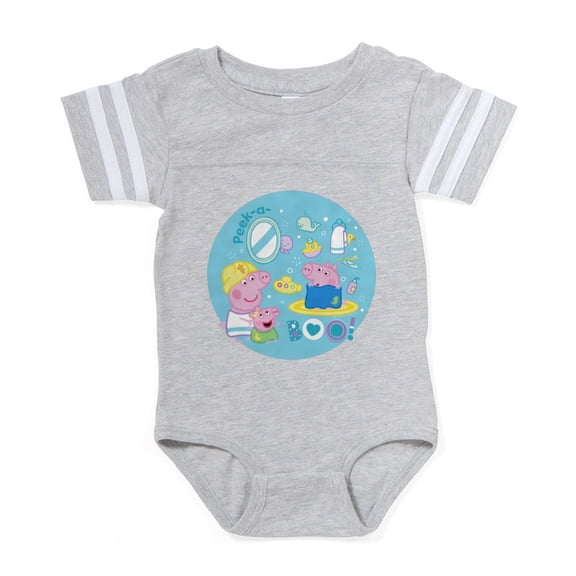 CafePress - Peppa Pig: Bath Time - Cute Infant Baby Football Bodysuit
