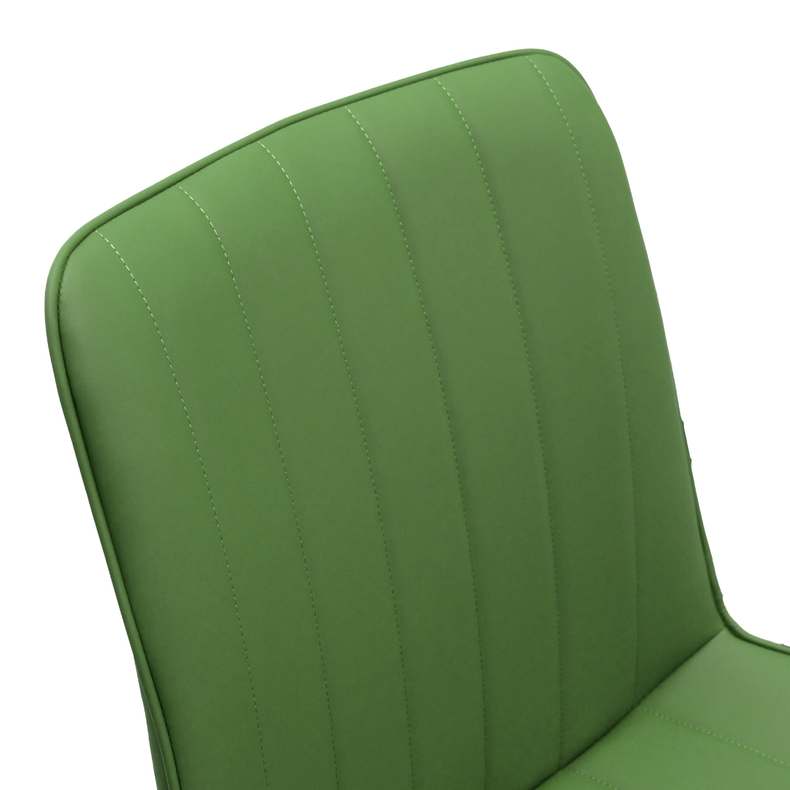 MAYEERTY Olive Green Red PU Leather Dining Chairs with Metal Legs, Wave Pattern Upholstered Armless Chair Set of 4 for Kitchen, Restaurant, Living, Meeting Room