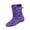 Purple, variant on Willtoo Winter Boots for Women Snow Mid Calf Flat Ankle Booties for Cowgirl Buckle Strappy Shoes