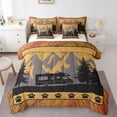 thumbnail image 1 of YST Camper Decor Bed In A Bag Queen Comforter Set 7 Piece, Rv Happy Camping Bedding Sets Rustic Farmhouse Comforter Set Camper Accessories For Travel Trailers, Wooden Barn Door Bed Set, 1 of 1