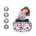 thumbnail image 2 of London Storage Toy Bag Chair, United Kingdom Country Themed Pattern in National Flag Colors, Stuffed Animal Organizer Washable Bag, Large Size, Royal Blue Red White, by Ambesonne, 2 of 3
