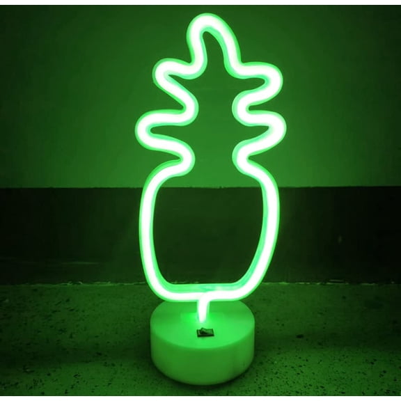 LINLIN Neon Sign, Pineapple Neon Sign LED Neon Light Night Lamp USB Battery Powered Led Neon Light Sign Bedroom Wall Decor