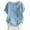 #1-Sky Blue, variant on Azrian Plus Size Blouses Women's Fashion Summer Round Neck Leisure Short Sleeve Solid Buttons Tops