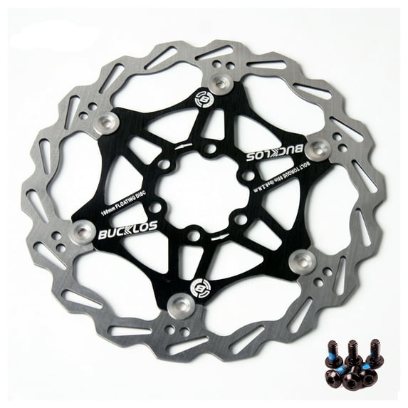 BUCKLOS 160/180/203mm Floating Disc Brake Rotor, Stainless Steel MTB Brakes Rotors with 6PC Bolts, Ultra-Light Floating Disc Rotor fit Mountain Bike Road Bikes