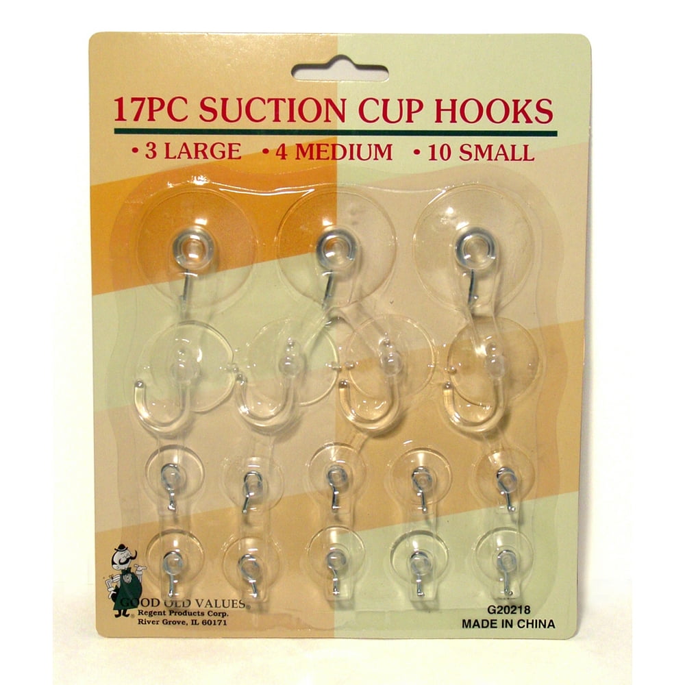 17pc Suction Cup Hook Clear Glass Window Wall Sucker Hanger Kitchen