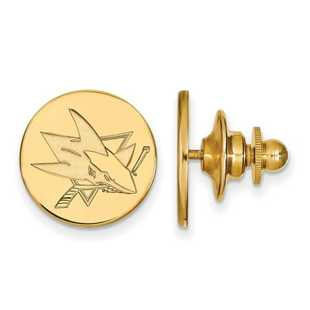 Solid 14k Yellow Gold NHL San Jose Sharks Lapel Pin