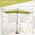 thumbnail image 5 of CozyHom 10 x 6.5 ft Outdoor Rectangular Patio Umbrella, Square Pool Sun Shade with Tilt and Crank 6 Sturdy Rib, Deck/Lawn Market Aluminium Umbrella, Lemon Green, 5 of 11