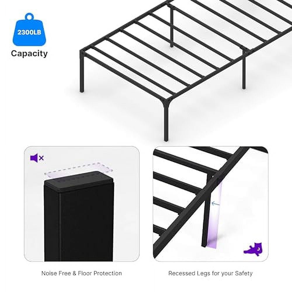 NapQueen 16" Heavy Duty Metal Platform Bed Frame, Twin