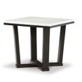 thumbnail image 3 of Fana Side End Table, White Marble Top, 24 Inch Square, Espresso Brown, 3 of 5