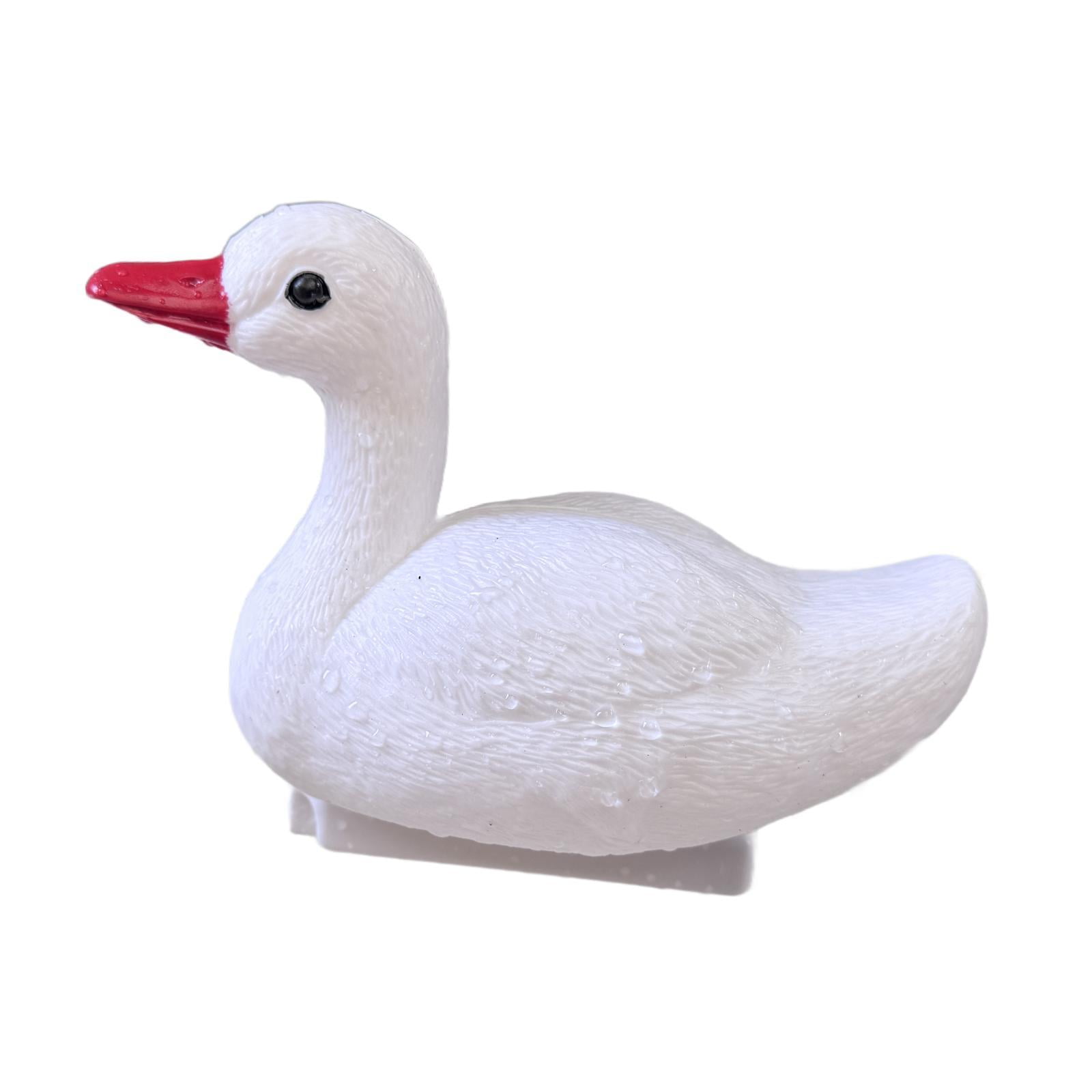 oshhni Swan Decoy Outdoor Figurine Deterrent Swimming Sculpture Garden Statue Goose Decoration for Outside Lake Pond Fields 20cmx11cmx7cm