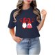 thumbnail image 4 of Blusas de Manga Corta para las Mujeres Divertida Impresión Cuello Redondo Camiseta Vintage, Blusas de Primavera para las Mujeres, 4 of 8