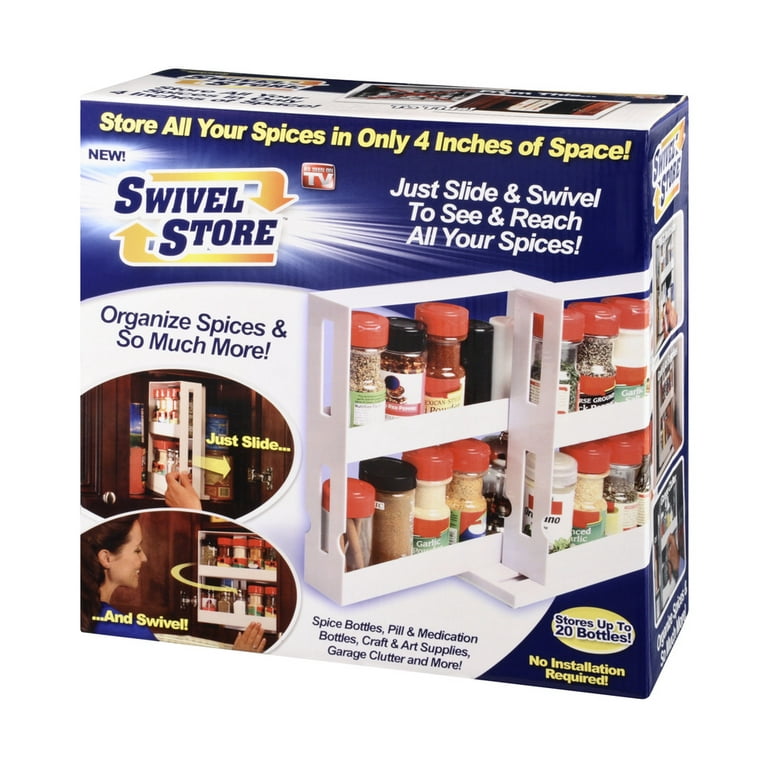 Free Shipping 24pcs/lot Swivel Store Spice Rack As Seen On TV Swivel Store  Space Saving Cabinet Organizer