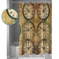 thumbnail image 4 of Retro Clocks Shower Curtain, 48" x 72", Hand Painted Vintage Waterproof Bathroom Curtain Washable Shower Curtain Set with 12 Hooks, 4 of 6