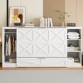 thumbnail image 3 of Twin Size Murphy Bed with Bedside Shelves and Wardrobe, White, 3 of 9