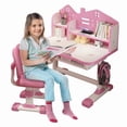 thumbnail image 2 of YNCE 2025 Upgraded Kids Desk and Chair Set, Kids School Desk Children Desk and Chair Set with Magnetic Back Plate, Drawers Schoolbag Hooks & Book Stand, Pen Holders, 2 of 9