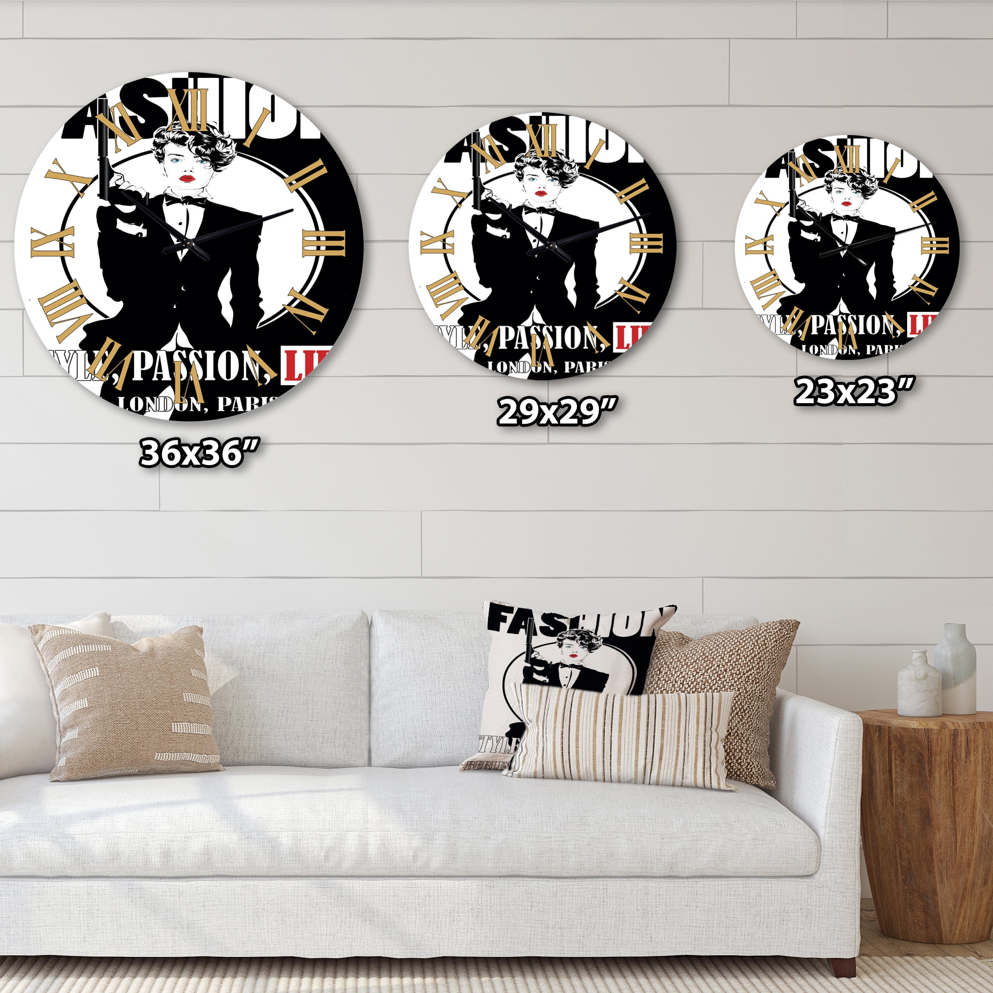 Designart 1 in Quartz Vintage Wall Clock
