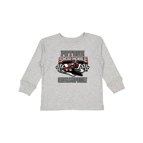 Inktastic Future Snowmobile Champion Boys or Girls Long Sleeve Toddler T-Shirt