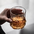 thumbnail image 4 of Vaso con textura de corteza, vaso de vidrio transparente de 300 ml for agua, zumo, bebidas y whisky., 4 of 5