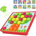 thumbnail image 3 of Color Matching Mosaic Pegboard Early Learning Educational Toys, Fine Motor Skills Game, Preschool Learning Toys, 58 Pcs Button Art Toys For Toddlers, Toddler Activities Crafts, 3 of 4