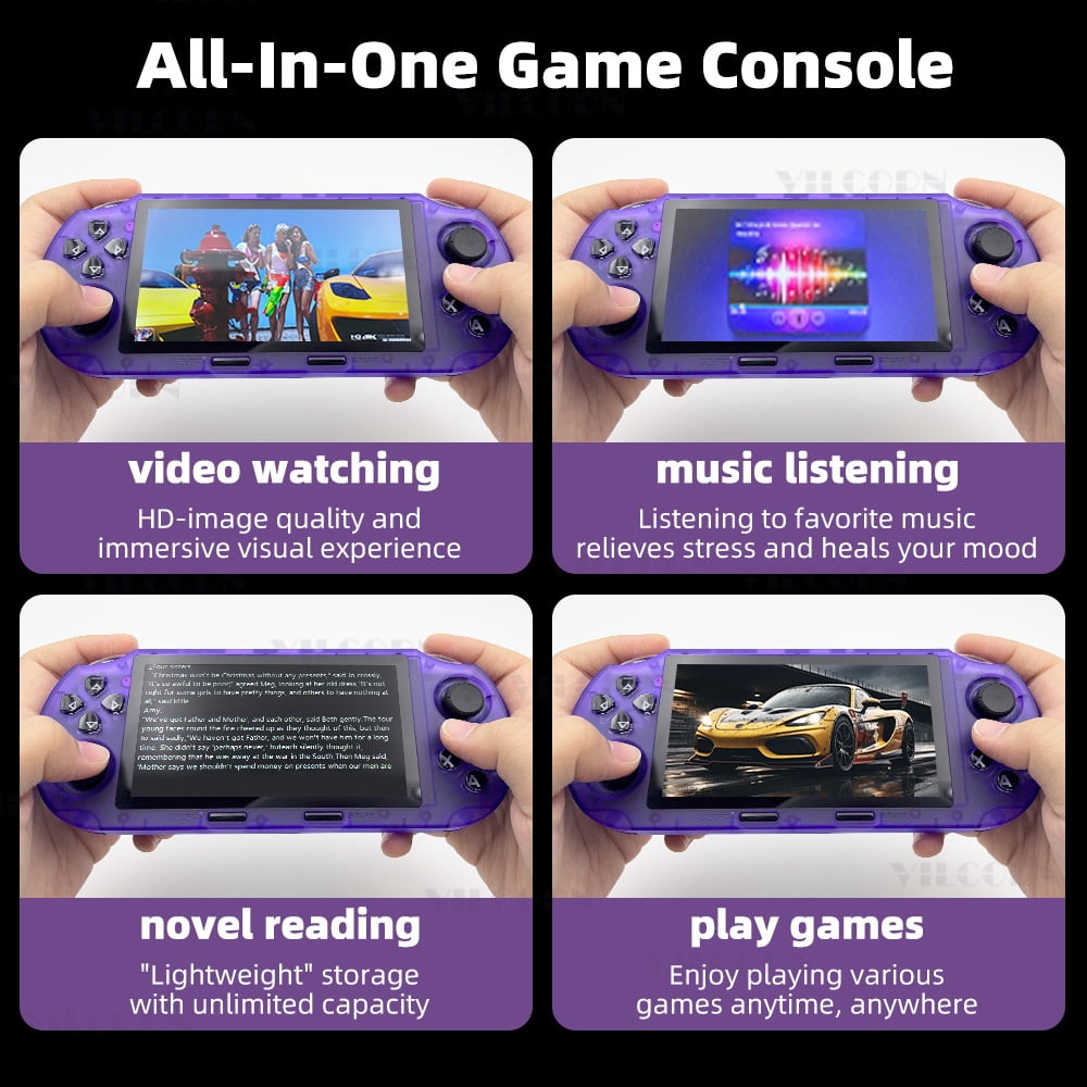 VILCORN SF3000 HD Handheld Game Console, Portable, for PS1 GBA SNES Emulator, Supports TV Output