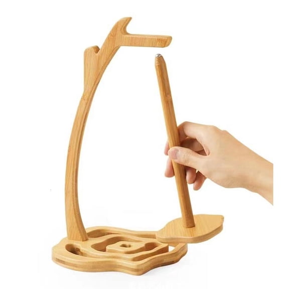 Rotating Wood Yarn Holder Yarn Dispenser Thread Spool Holder Desk Knitting Yarn Stand for Knitting Crocheting