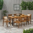 thumbnail image 2 of Noble House Balfour Acacia Wood 9-Piece Patio Dining Set in Teak/Black, 2 of 7