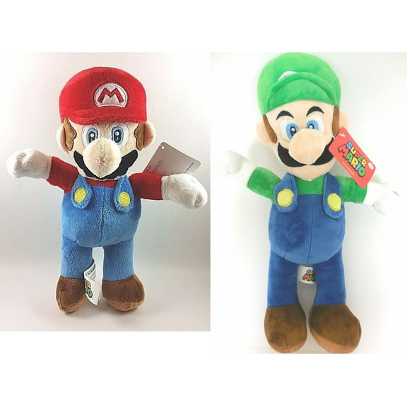 2 PC Set 12" Nintendo Official Super Mario Luigi Plush Stuff Toy Licensed !