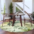 thumbnail image 3 of Round Area Rug 6 Ft, Green Blue Leaves Washable Non-Slip Circle Carpet for Living Room/Bedroom, Summer Botanical Farmhouse Watercolor Leaf Low-Profile Indoor Mats Collection Rugs for Residential, 3 of 8