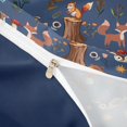 thumbnail image 4 of Castle Fairy Cute Cartoon Woodland Animal Bedding for Boys,Deer Bear Fox Owl Mushroom Pine Duvet Cover Full,Navy Brown White,Navy Blue Reversible,3pcs,No Comforter,1 Duvet Cover and 2 Pillowcases, 4 of 6