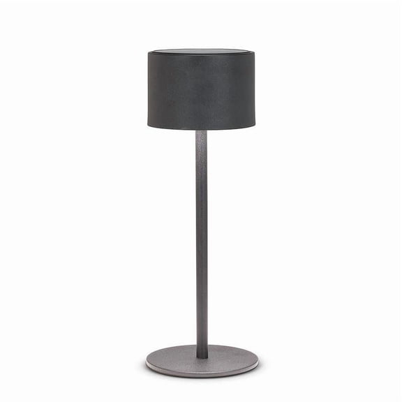 Abbott Classic Solar LED Table Lamp, Solar & USB Rechargeable Light, Dimmable with 3 Brightness Levels – Outdoor-friendly for Patio or Garden, 12", Black
