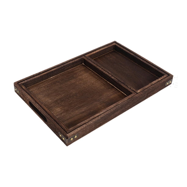 Bandeja de madera para servir Bandeja decorativa Bandeja otomana Bandeja para aperitivos para centros de mesa de postres 3 piezas