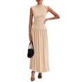 thumbnail image 1 of Conjunto de faldas PRETTYGARDEN 2025, camiseta sin mangas fruncida de verano, maxi falda, 1 of 8