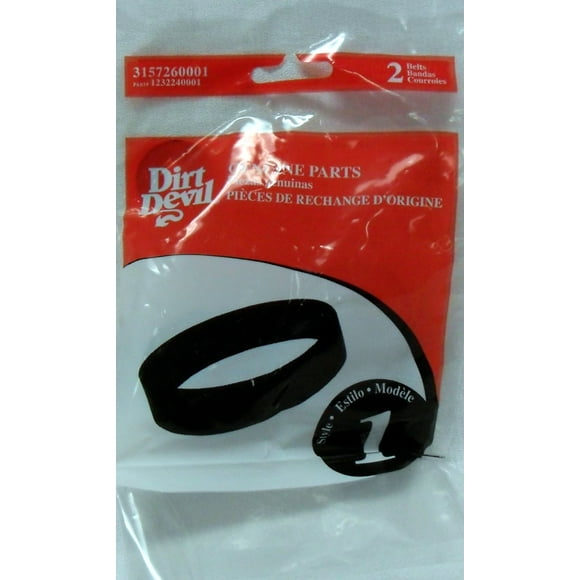 Cinturón para aspiradora Dirt Devil Style, 1 paquete de 2, color negro