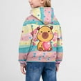 thumbnail image 4 of Toddler Girls Graphic Hoodie Long Sleeved Full Print Fashion Pullover Fall Winter Clothes Size 100 , Purple, 4 of 6