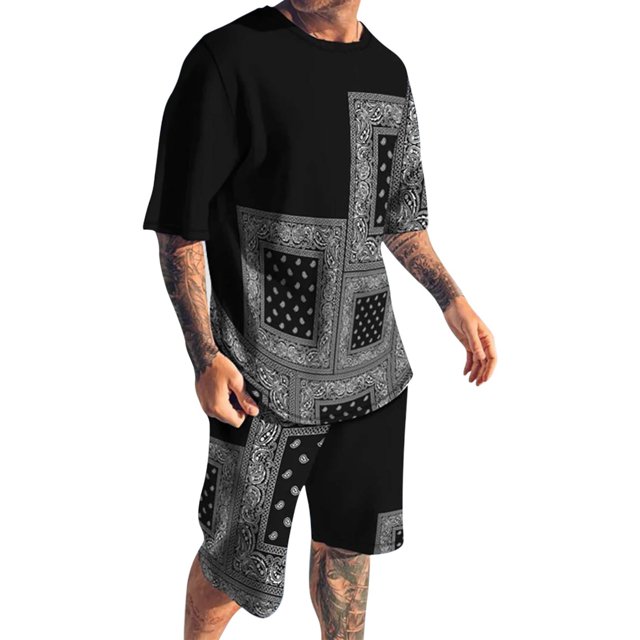 WILLBEST Pantalones Cortos Deportivos para Hombre, Estilo Casual de Playa, Estilo Deportivo, Estampados, de Manga Corta