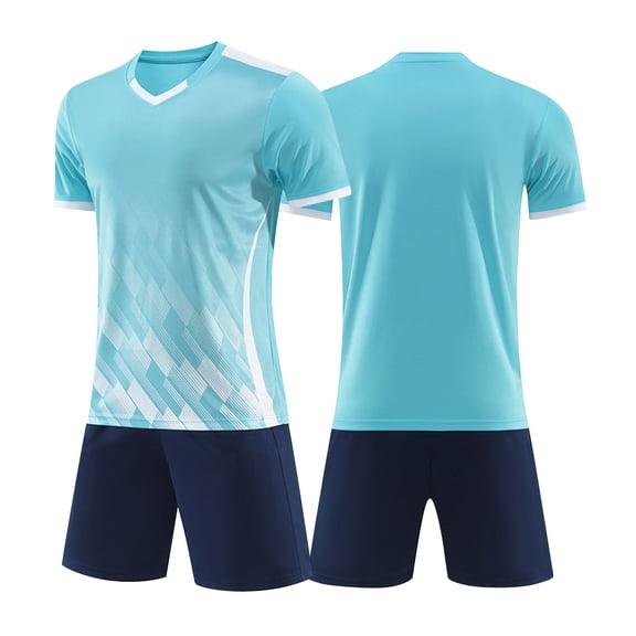 GiLiling Kids Soccer Jersey and Shorts Set, Youth Athletic Uniform for Practice, Games and Indoor Turf Sports Wear (Sky Blue, 3XL)