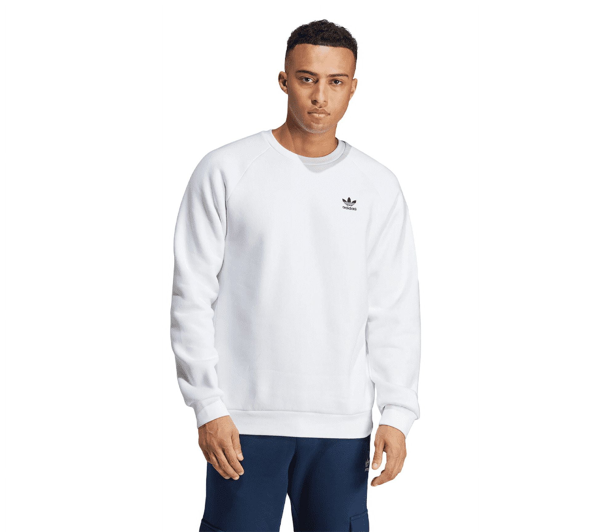 Adidas Men Trefoil Essesentials Crewneck Sweatshirt ED6208 White UK XL -  Walmart.com