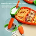 thumbnail image 7 of Suction Plates for Baby, Carrot Silicone Baby Plate Baby Plate with with Straw Cutter Fork,Suction, Food Grade Toddler Suction Plates, Anti-tip Silicone Baby Plates, 7 of 7