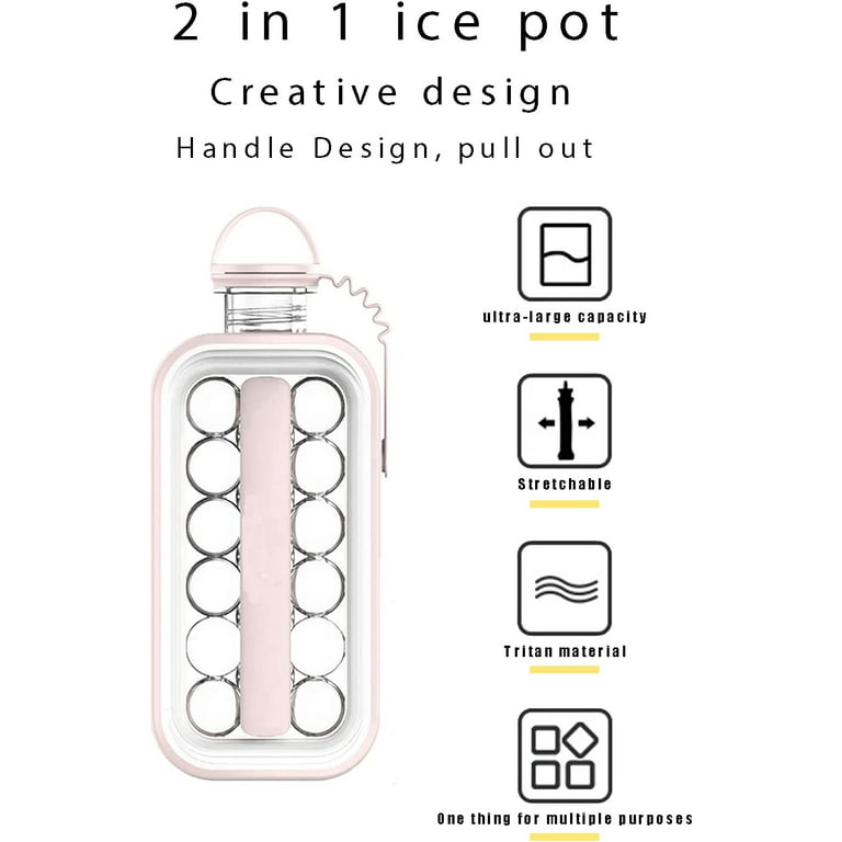 Portable 2 In 1 Ice Ball Maker Creative Ice Hockey Pot Cubic