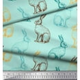 thumbnail image 3 of Soimoi Green Cotton Jersey Fabric Rabbit Animal Print Fabric by the Yard 58 Inch Wide, 3 of 3