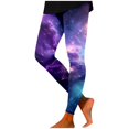 thumbnail image 4 of Womens High Waist Galaxy Print Leggings Stretchy Workout Yoga Pants With Fitness Casual, 4 of 5