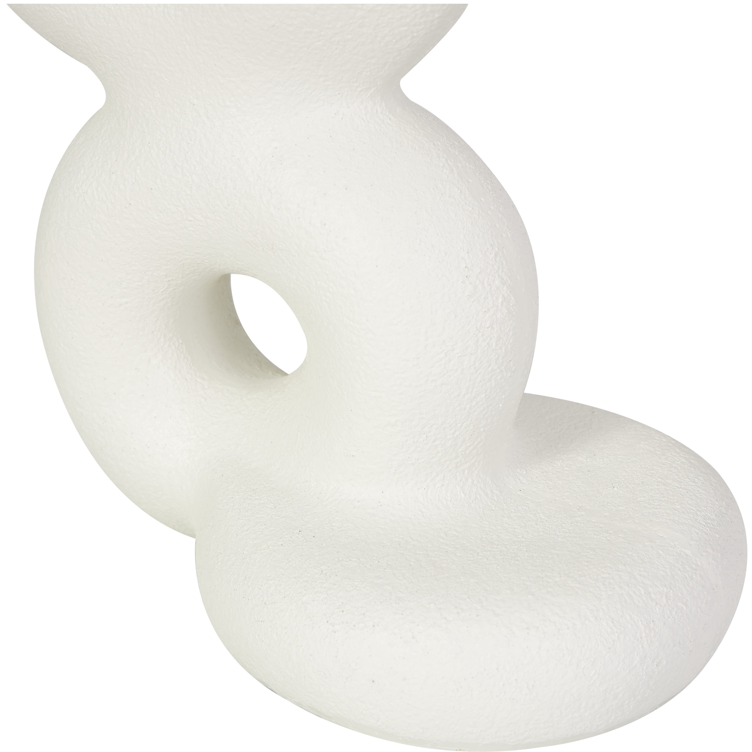9" x 14" White Resin Stacked Circle Ring Abstract Sculpture, by DecMode