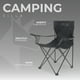 thumbnail image 4 of Sillas Plegables para Camping Pesca Playa y Exteriores Lona Impermebale Porta Vaso Ligera Sillas para Exterior Ergonomica con Estructura de Acero y Funda Transportadora Set de 4 Sillas Negro, 4 of 5