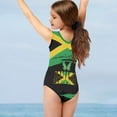 thumbnail image 4 of SEANATIVE One Piece Sleeveless Swimwear Size 11-12 T Quick Dry Bikini Swimming Suit for Kids Girls Jamaica Flag Butterfly V Neck Tankini Swimsuit for Girls, 4 of 7
