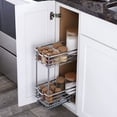 thumbnail image 2 of Narrow Sliding Cabinet Organizer, Two Tier Chrome Organizer, Chrome, Great for Slim Cabinets in Kitchen, Bathroom and More, 2 of 4